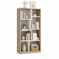 Bücherregal 80 x 30 x 180 cm MDF Spanplatte Beige Weiß Holzoptik asymmetrische Fächer rechteckig