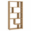 Bücherregal 80 cm x 30 cm x 180 cm Eiche Natur MDF Holzwerkstoff asymmetrische Fächer rechteckig freistehend