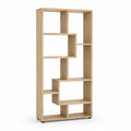 Bücherregal 80 cm x 30 cm x 180 cm Eiche Natur Holzwerkstoff asymmetrische offene Fächer rechteckig freistehend